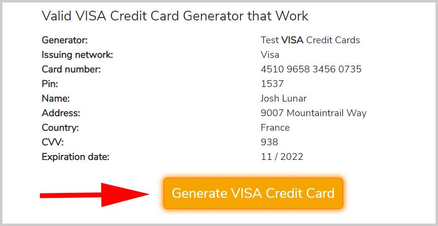 Quicomtapin: funktionierende fake kreditkarte